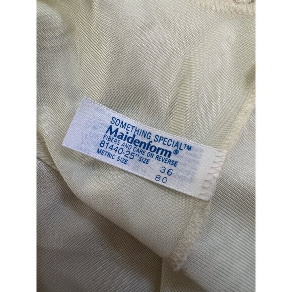 Maidenform Vintage 60s Slip Dress Off White Womens Sm/Med Lace Satin Coquette - Picture 5 of 9